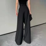 New Black Trousers Spring Summer Women Leisure Commuting High Waist Suit Wide Leg Pants Fashion Versatile Straight Pants - Image 2