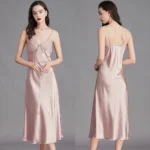 Nightgowns For Women Long Sleeveless Night Gowns Satin Silk Chemise Lingerie Slip Dress Sexy Nightwear Sleep Shirt for Ladies - Image 5