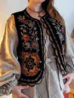 Vintage Women's Flower Embroidered Vest O Neck Sleeveless Cardigan Top 2025 Summer New Versatile Chic Woman Waistcoat - Image 4