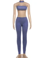 Sisterlinda Women Backless Tracksuit Dot Print Sexy 2 Piece Set Halter Tank Tops+Leggings Matching Streetwear Stretch Outfits - Image 6