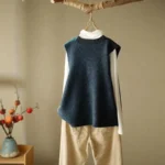 Spring and Autumn loose design vest, vest, women's outerwear, camisole, retro knit vest, cardigan, woolen sweater - Image 4