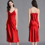 Nightgowns For Women Long Sleeveless Night Gowns Satin Silk Chemise Lingerie Slip Dress Sexy Nightwear Sleep Shirt for Ladies - Image 6