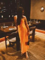 Solid Backless Stain Maxi Dress Women's Casual Spaghetti Strap V-neck High Waist Dresses 2026 Lady Summer Vacation Party Gowns - Image 3