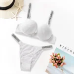 Victoria's Secret Women's Sexy Lace Bralette Bra and Panty Set Lingerie Set Heart Pattern Trim Stretchy Breathable underwear Set - Image 5