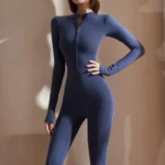 Womens Jumpsuits Long Sleeve Yoga Playsuits Slim Fit Stretch One Piece Romper Sexy Fitness Female Basic Tight Zipper Sportwears - Image 6