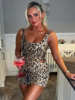Weird Puss Sexy Wild 2 Piece Set Women 2024 Summer Trend Leopard Print Backless Crop Top+Skinny Mini Skirts Street Matching Suit - Image 5