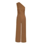 Summer New Women's Jumpsuits Streetwear Fashion Casual Slim Skew Collar Solid Rompers Elegant Female Sexy Sleeveless Jumpsuits - Image 5