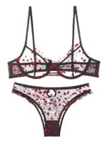 YUQI Chic Heart Lace Push-Up Bra Set | Small Bust Enhancer | Anti-Sagging Mesh Underwear | Women's French Style Lingerie Kit - Image 6