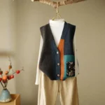 Spring and Autumn loose design vest, vest, women's outerwear, camisole, retro knit vest, cardigan, woolen sweater - Image 6