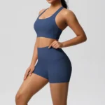 2PCS Sportswear With Pocketed Yoga Set Gym Clothes Yoga Suits For Women Tracksuits Sports Shorts Crossover Bra Gym Leggings - Image 4
