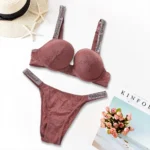 Victoria's Secret Women's Sexy Lace Bralette Bra and Panty Set Lingerie Set Heart Pattern Trim Stretchy Breathable underwear Set - Image 3