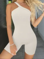 New Women's Yoga Rompers Ribbed Spaghetti Strap Exercise Romper One Piece Jumpsuit Fitness Jumpsuits - Image 2