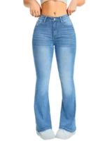 Womens Pants Casual Streetwear High Waist Wide Leg Flared Trousers Loose Fit Comfortable Daily Walking Denim - Image 3