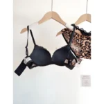 Sexy Leopard Print Lingerie Set Women Wireless Invisible Push Up Small Breasts,adjustable A To C Cup,sheer Lace Pure Design, S-X - Image 5