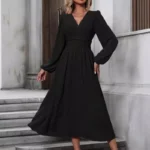 Dresses 2025 Woman Fall and Winter New Arrival: Off-Shoulder Lantern Sleeve Pleated Long Dress Tops Skirts Y2k Clothes - Image 4