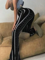 Women Pants Retro Print Flared Leggings Sexy Slim Fit Casual Pants Street Style 2025 Spring Summer Fashion Long Trousers - Image 5