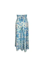 Women's High Waist Printed Wide-Leg Pants Ruched Design - Beach Vacation Casual & Commute Fashion Slim Fit Outfits - Image 3