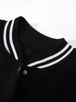Artistic Letters And M Print Baseball Jersey Male Fashion Button Top Vintage Loose Jacket Unisex Fleece Soft All-Match Clothing - Image 3