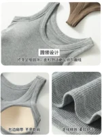 New Women Solid Round Neck Ribbed Tank Top Camisole Women Summer Basic Elastic TankTop One-piece Vest with Chest Pad Y2k - Image 6