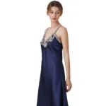 Women's Nightdress Lace Satin Nightgowns Sexy Lingerie Long Chemise Sleepwear - Image 5