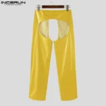 INCERUN Men Pants Solid Color Hollow Out Sexy Joggers Personality Trousers Men Streetwear 2025 Fashion Party Casual Long Pants - Image 6