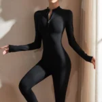 Womens Jumpsuits Long Sleeve Yoga Playsuits Slim Fit Stretch One Piece Romper Sexy Fitness Female Basic Tight Zipper Sportwears - Image 5