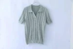 New Summer Fashion 100% Cotton Women Hollow-out Sweater T-shirt Short-sleeve Polo Collar Pullover Tees Korea Casual Knitted Tops - Image 5