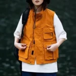 Unisex Outwear Vest 2026 New Japanese Vintage Outdoor Cargo Vest Men Women Multi Pockets Breathable Hiking Outwear Waistcoat - Image 6