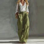 Women Fashion Wide Leg Pocket Loose Playsuit Elegant Off Shoulder High Waisted Jumpsuit Sexy Sleeveless Solid Color Long Romper - Image 4