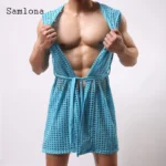Sexy Men Hollow Out Tank Tops Sleeveless Long Vest 2022 European Style Casual Beach Shirt Clothing Open Stitch Hooded T-shirt - Image 3