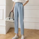 ITOOLIN Black Suit Haren Pants Women Fashion Elastic High Waist Casual Trousers Woman Korean Style Solid Office Pant Spring - Image 6
