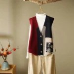 Spring and Autumn loose design vest, vest, women's outerwear, camisole, retro knit vest, cardigan, woolen sweater - Image 5