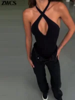 Sexy Tight Corsets Bodysuit For Women Deep V-neck Zippers Sleeveless Slimming Underwear 2026 New Lady Solid Backless Rompers - Image 6