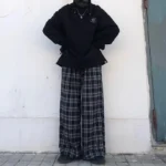 Oversize Pants Women Sweatpants Summer Fashion Black Plaid Casual Pants Elastic Waist Casual Pockets Student Unisex Trousers - Image 6