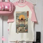 Aesthetics Japanese Grunge T-shirt Y2k Harajuku Anime Cartoon Cat Tops Tees Short Sleeve Women Kawaii Clothing Streetwear - Image 5