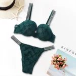 Victoria's Secret Women's Sexy Lace Bralette Bra and Panty Set Lingerie Set Heart Pattern Trim Stretchy Breathable underwear Set - Image 4