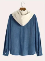The 2025 new fashion trend spring and autumn corduroy hooded jacket is comfortable and casual for daily commuting for men - Image 6
