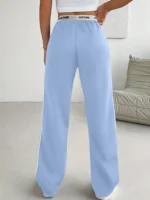 Side Stripe Wide Leg Sweatpants - "CULTURE" Print Waistband Casual Pants for Women - Image 6