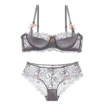 MOYISU Rabbit Ear AB Cup Pure Desire Girl Bra Set | Pull-up Bra with Bow | Breathable French lace Bra | Anti-slip Cup Date Night - Image 3