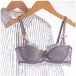 MOYISU Rabbit Ear AB Cup Pure Desire Girl Bra Set | Pull-up Bra with Bow | Breathable French lace Bra | Anti-slip Cup Date Night - Image 5
