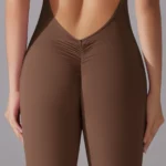 Sexy Hollow Backless Scrunch Sporty Jumpsuit Raises Butt Woman Gym Set One Piece Sport Suit Sleeveless Zip Yoga Fitness Overalls - Image 5