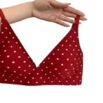 Red Polka Dot Seamless Bra Set Women Soft Support Thin Small Bust Gathering Wedding Bride Natal Year Lingerie Set S-XL - Image 6