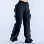 Women Fashion Low Waist Belted Straight Leg Wide Leg Trousers Solid Color Casual Joggers Multiple Pockets American Work Pants - Image 3