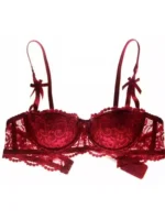 Sexy Lace Half Cup Bra Set No Underwire Wireless Push Up Small Breast Enhancer Adjustable Comfort Lingerie Set for Women S-XLABC - Image 3