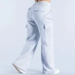 Women Fashion Low Waist Belted Straight Leg Wide Leg Trousers Solid Color Casual Joggers Multiple Pockets American Work Pants - Image 4