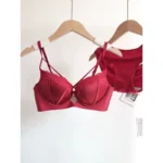 Women Sexy French Lace Push Up Bra Set Polka Dot Small Cup Shaping Sweet Lingerie Breathable Underwear Daily Dating Nightwear - Image 5
