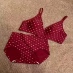 Red Polka Dot Seamless Bra Set Women Soft Support Thin Small Bust Gathering Wedding Bride Natal Year Lingerie Set S-XL - Image 5