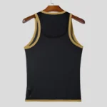 New Men Mesh Tank Tops Summer 2025 Clubwear Casual Vest U Neck Sleeveless Contrast Color Fishnet T-shirt Comfortable Chic Tees - Image 6