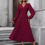 Dresses 2025 Woman Fall and Winter New Arrival: Off-Shoulder Lantern Sleeve Pleated Long Dress Tops Skirts Y2k Clothes - Image 2