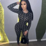 Retro Jumpsuit Women Sexy Slim Fit Moon Print Long Sleeve Tight Leggings Round Neck Versatile Casual Wear Autumn Fashion - Image 3